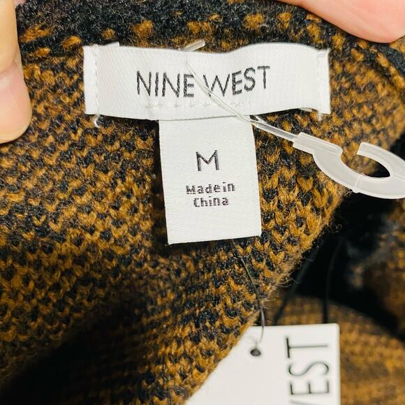 NWT Nine West M knit open front duster jacket long cardigan sweater animal print - Picture 11 of 15